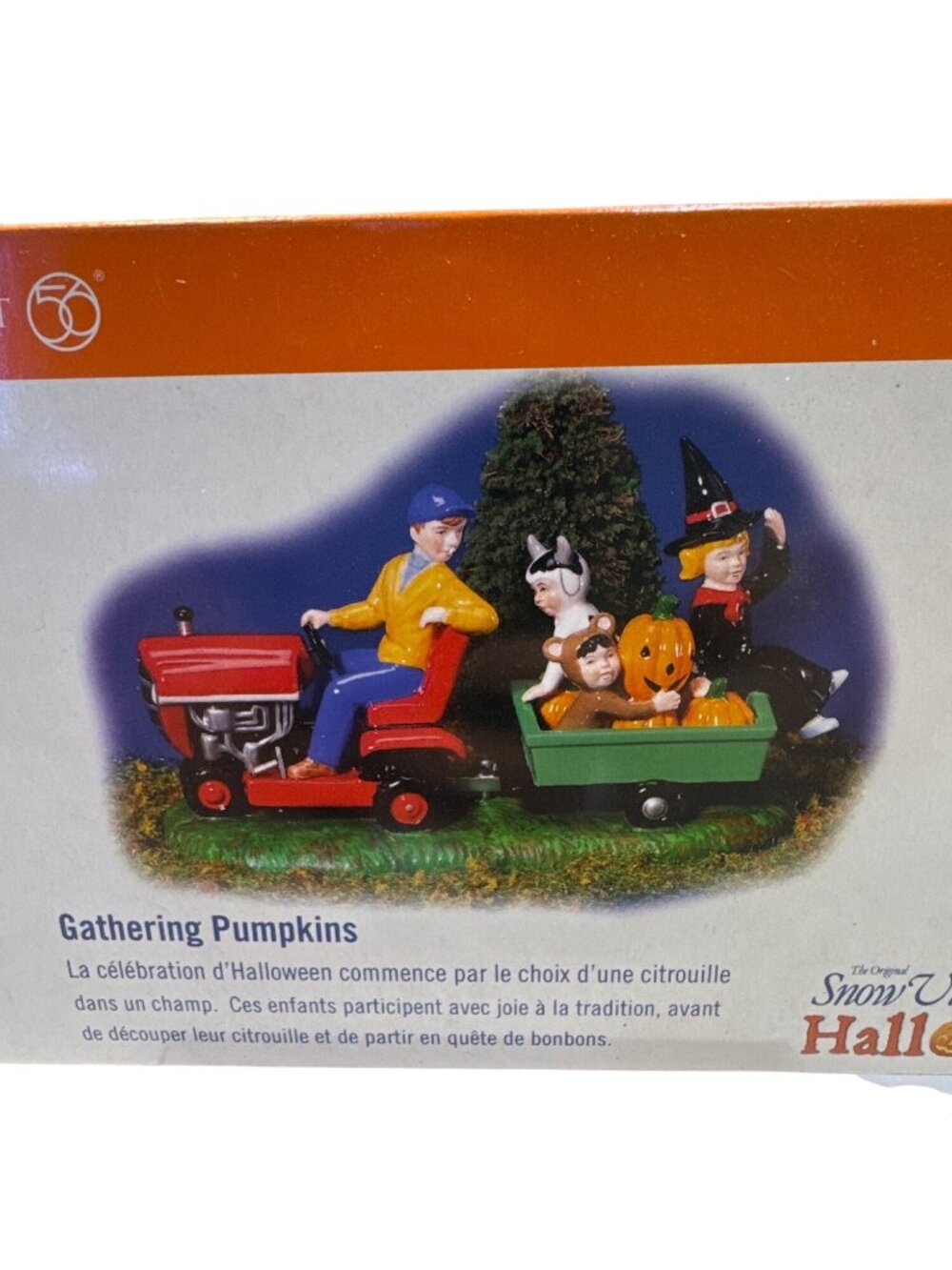 Halloween Collectible Figurine Department 56 Ceramic Gathering Pumpkins Scene - Picture 2 of 12